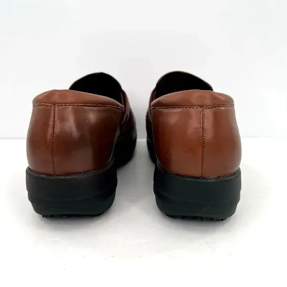 NWOT Abeo Womens Bella 24/7 Brown Leather Clogs Comfort Shoes Buckle - Picture 3 of 10